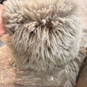 BLOOMINGVILLE lamb fur pillow. Luxurious and soft. Super chic